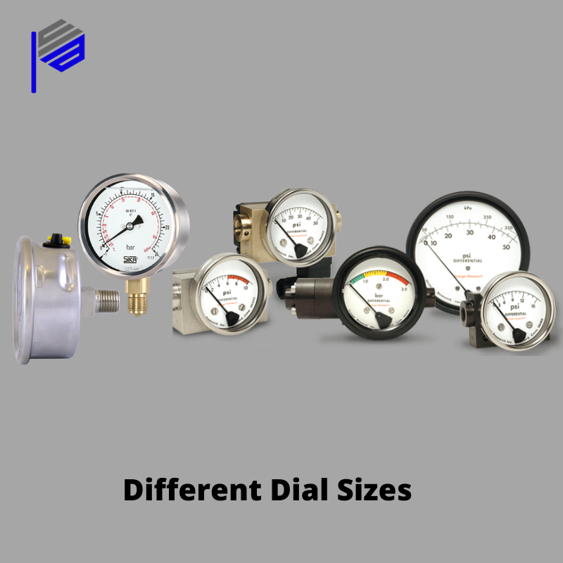 Pressure Gauges Dial Sizes Available in Pakistan